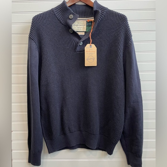 Weatherproof The Holiday Sweater NWT men’s navy blue Large 100% cotton - Picture 1 of 6